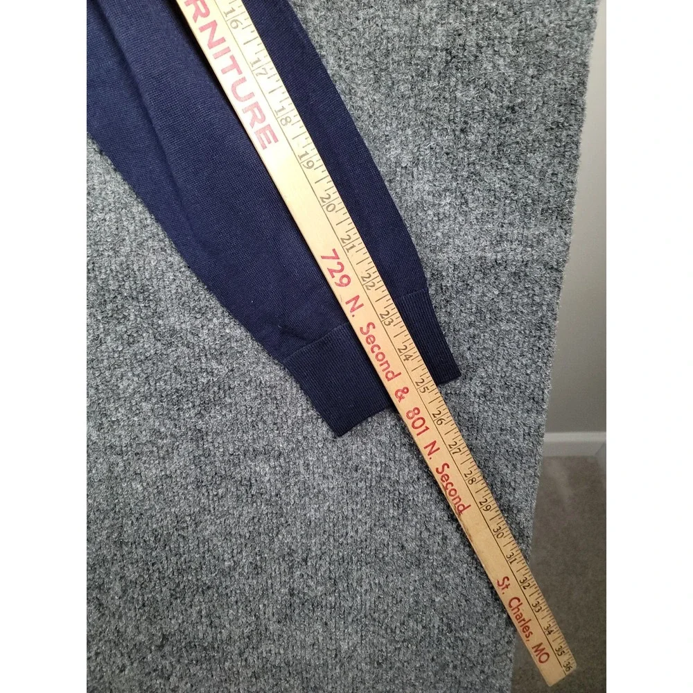 Banana Republic Mens Navy Blue 100% Extra Fine Merino Wool V-Neck Sweater Large